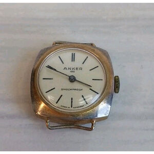 Anker Gold Tone Square Case Manual Wind Ladies Vintage Watch